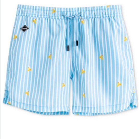 Nikben Striped Banana print Swim Trunks Shorts Size M - Picture 1 of 8